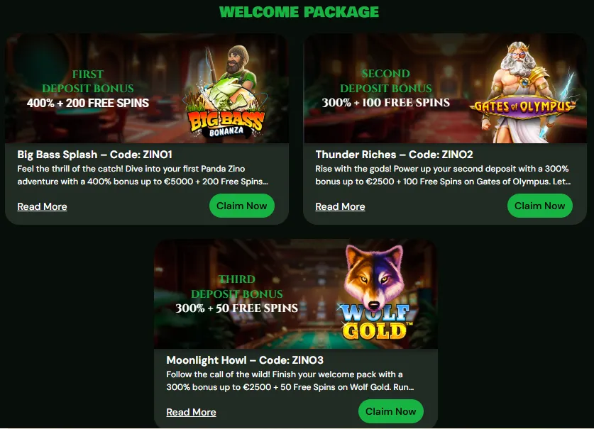 pandazino casino welcome